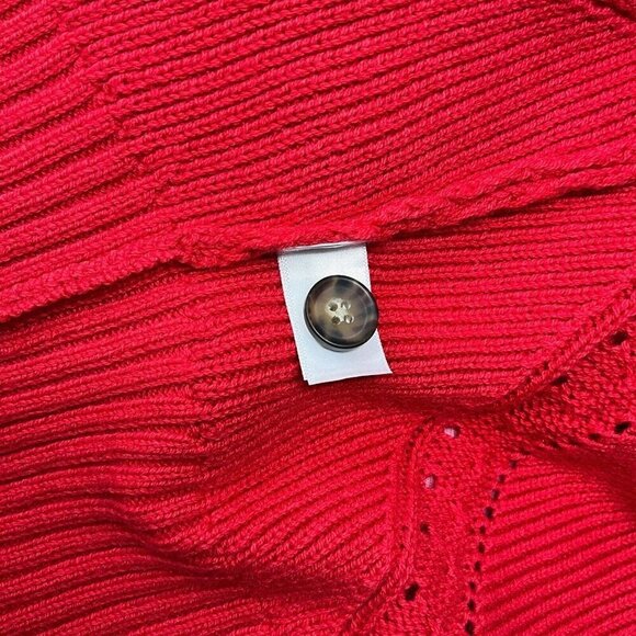 Marine Layer Robin Crop Cardigan Bubblegum Vermillion Size S Pink Red V Neck - Picture 7 of 9